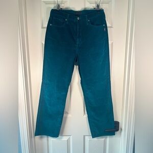 Silver Jeans Co Teal Highly Desirable Straight Corduroy Pants Womens Size 30